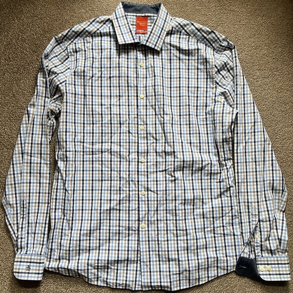 Penguin by Munsingwear Men's Shirt Slim Fit Long Sleeve Plaid | Sz 16.5 36/37 - Picture 3 of 14